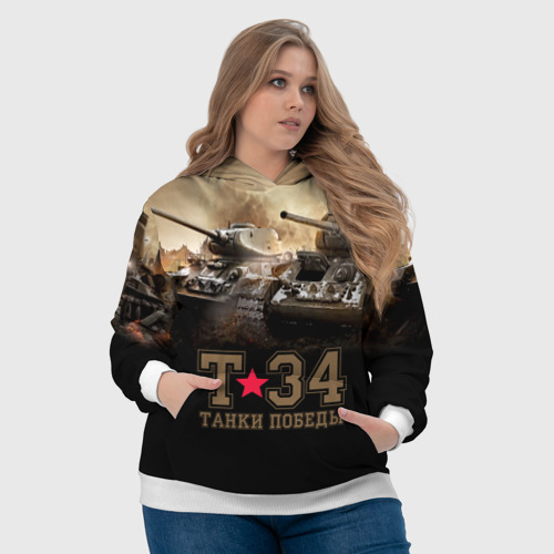 Женская толстовка 3D Т-34 танки Победы, цвет 3D печать - фото 6