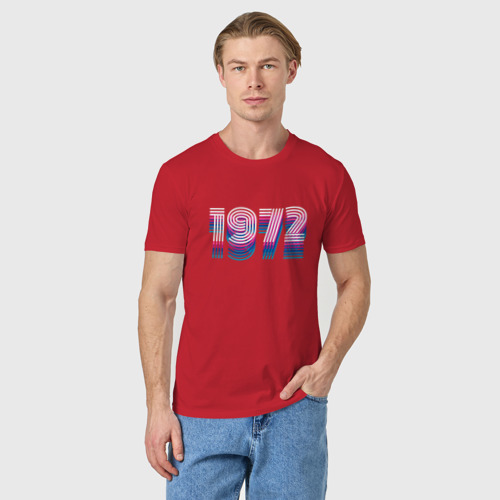 Мужская футболка хлопок 1972 Год Ретро Неон, цвет красный - фото 3