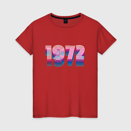 Женская футболка хлопок 1972 Год Ретро Неон, цвет красный