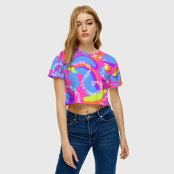 Женская футболка Crop-top 3D Барби и Кен паттерн костюм - фото 2