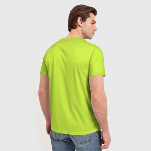 Мужская футболка 3D с принтом Зеленый неон из фильма Барби, вид сзади #2