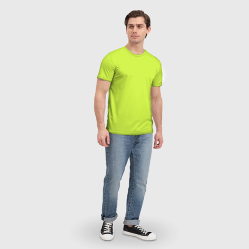 Мужская футболка 3D с принтом Зеленый неон из фильма Барби, вид сбоку #3