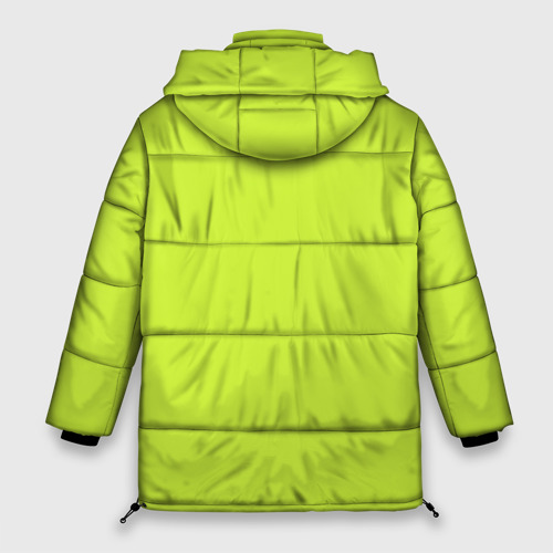 Женская зимняя куртка 3D с принтом Зеленый неон из фильма Барби, вид сзади #1