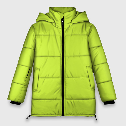Женская зимняя куртка 3D с принтом Зеленый неон из фильма Барби, вид спереди #2
