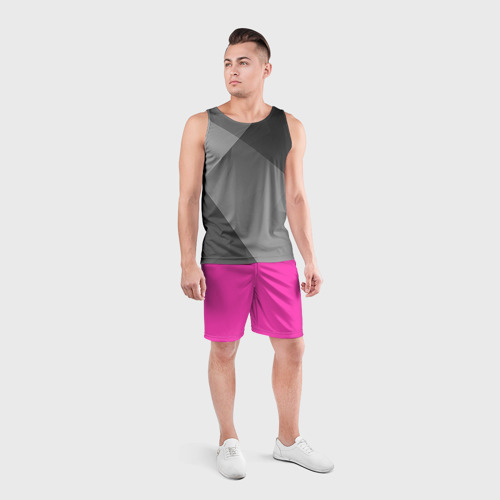 Мужские шорты спортивные Яркий розовый из фильма Барби, цвет 3D печать - фото 4