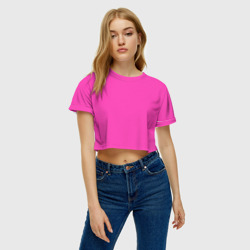 Женская футболка Crop-top 3D Яркий розовый из фильма Барби - фото 2