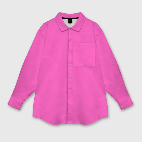 Мужская рубашка oversize 3D Яркий розовый из фильма Барби, цвет белый