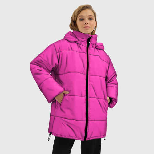 Женская зимняя куртка Oversize Яркий розовый из фильма Барби, цвет черный - фото 3