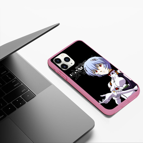 Чехол для iPhone 11 Pro Max матовый Аянами Рей Ева-00 Евангелион, цвет малиновый - фото 5