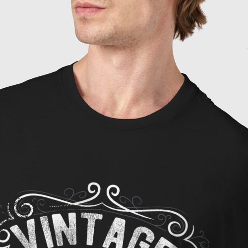 Мужская футболка хлопок Винтаж 1981 ограниченный выпуск, цвет черный - фото 6