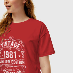 Женская футболка хлопок Oversize Винтаж 1981 ограниченный выпуск - фото 2