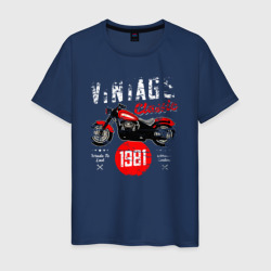Мужская футболка хлопок Винтажная классика 1981 мотоцикл