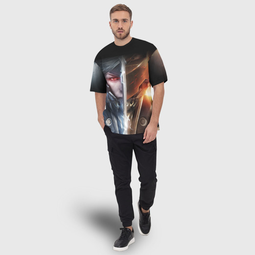 Мужская футболка oversize 3D Metal gear Rising самурай, цвет 3D печать - фото 5