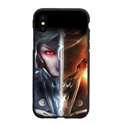 Чехол для iPhone XS Max матовый Metal gear Rising самурай