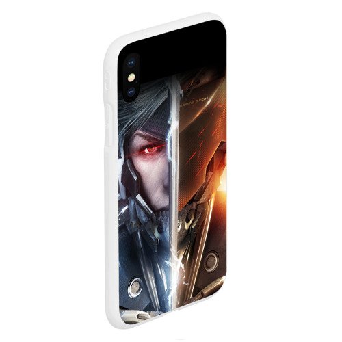 Чехол для iPhone XS Max матовый Metal gear Rising самурай, цвет белый - фото 3