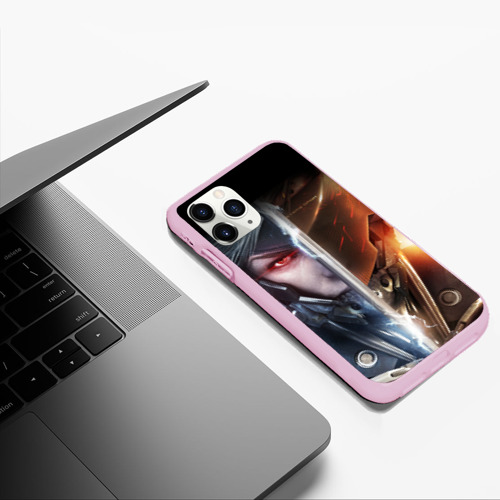 Чехол для iPhone 11 Pro Max матовый Metal gear Rising самурай, цвет розовый - фото 5