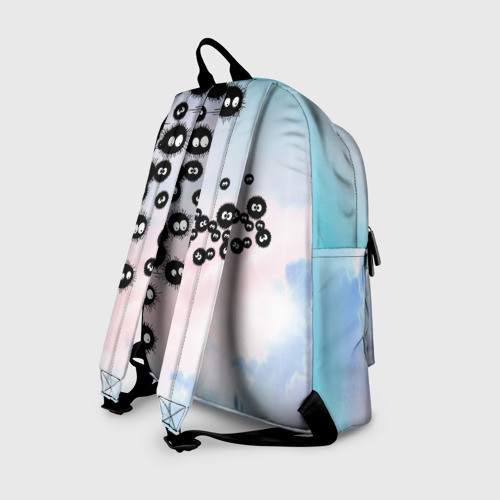 Рюкзак 3D с принтом Тоторо бегущий от чернушек, вид сзади #1