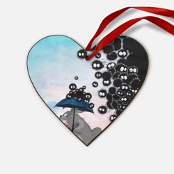 Деревянная игрушка Сердце Тоторо бегущий от чернушек