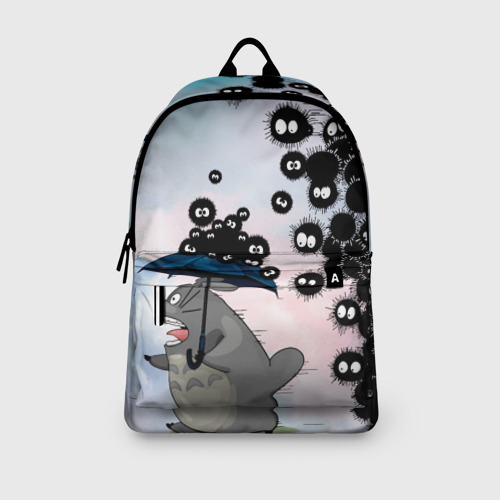 Рюкзак 3D с принтом Тоторо бегущий от чернушек, вид сбоку #3