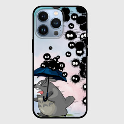 Чехол для iPhone 13 Pro Тоторо бегущий от чернушек