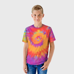 Детская футболка 3D Тай дай в радуге - фото 2