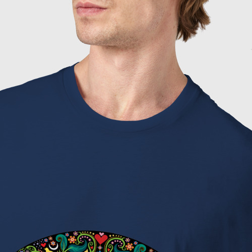 Мужская футболка хлопок Pacific symbol, цвет темно-синий - фото 6