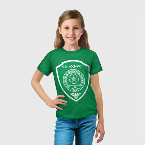 Детская футболка 3D ФК Ахмат - Чечня, цвет 3D печать - фото 5