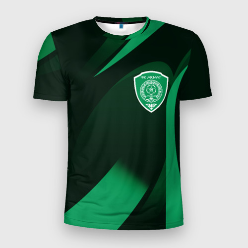 Мужская приталенная футболка с принтом Футбольный клуб Ахмат Чечня, вид спереди №1