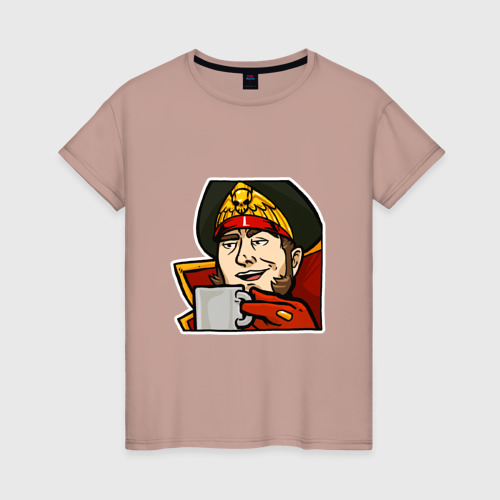 Женская футболка хлопок с принтом Ciaphas Cain Mug (mug), вид спереди #2