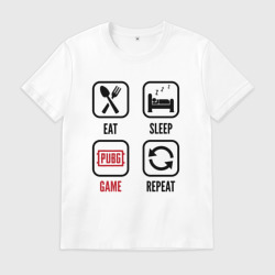 Мужская футболка хлопок Eat Sleep PUBG Repeat