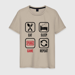Мужская футболка хлопок Eat Sleep PUBG Repeat