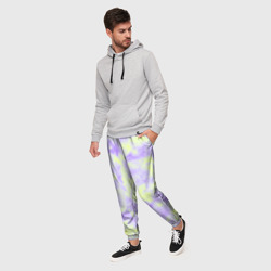 Мужские брюки 3D Нежный желто-фиолетовый тай дай - фото 2