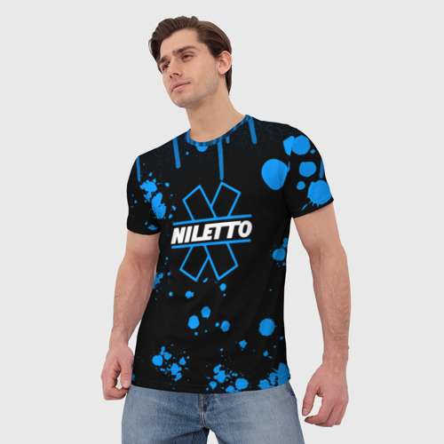 Мужская футболка 3D Нилето Niletto потёки и капли краски, цвет 3D печать - фото 3