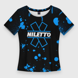Женская футболка 3D Slim Нилето Niletto потёки и капли краски
