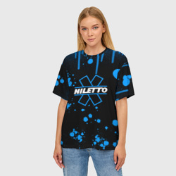 Женская футболка oversize 3D Нилето Niletto потёки и капли краски - фото 2