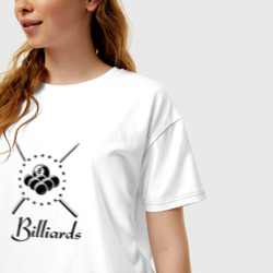 Женская футболка хлопок Oversize Бильярд/billard - фото 2
