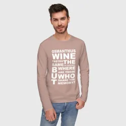 Мужской лонгслив хлопок Чжун Ли цитата: osmanthus wine - Genshin Impact - фото 2