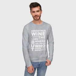 Мужской лонгслив хлопок Чжун Ли цитата: osmanthus wine - Genshin Impact - фото 2