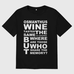 Женская футболка хлопок Oversize Чжун Ли цитата: osmanthus wine - Genshin Impact