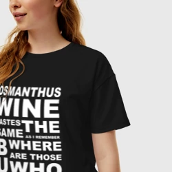 Женская футболка хлопок Oversize Чжун Ли цитата: osmanthus wine - Genshin Impact - фото 2