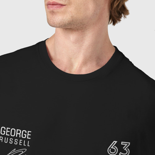Мужская футболка хлопок George Russell Джордж Расселл, цвет черный - фото 6