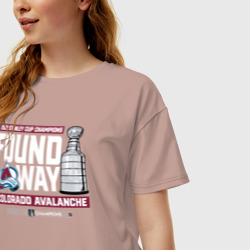Женская футболка хлопок Oversize Colorado Avalanche 2022 - фото 2