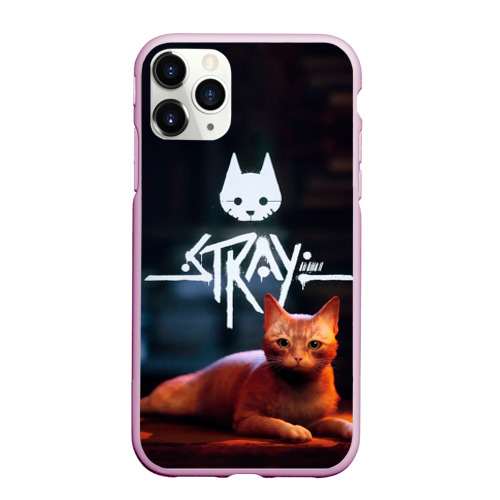 Чехол для iPhone 11 Pro матовый Stray бродячий кот, цвет розовый