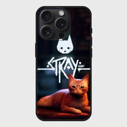 Чехол силиконовый для Apple iPhone 15 Pro матовый Stray бродячий кот