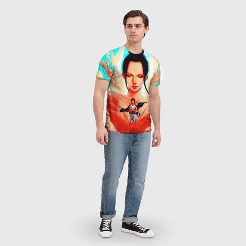 Мужская футболка 3D с принтом НИКО РОБИН / ВАН ПИС, вид сбоку #3