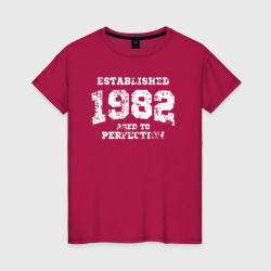 Женская футболка хлопок Основана в 1982 году доведено до совершенства
