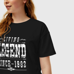 Женская футболка хлопок Oversize Живая легенда с 1982 года - фото 2