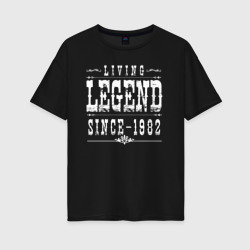 Женская футболка хлопок Oversize Живая легенда с 1982 года