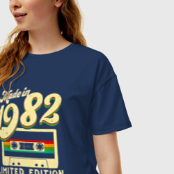 Женская футболка хлопок Oversize Сделано в 1982 году, ограниченная серия - фото 2