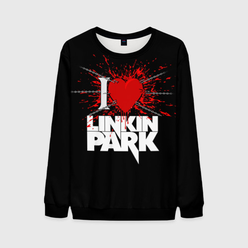 Мужской свитшот 3D Linkin Park Сердце, цвет черный
